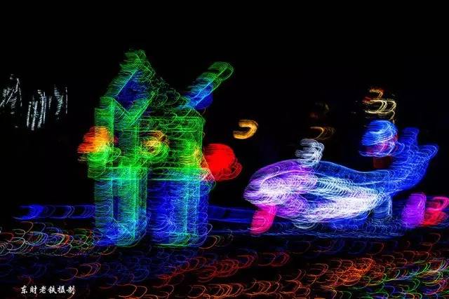 五彩斑斓的灯光夜晚,夜晚的璀璨灯光