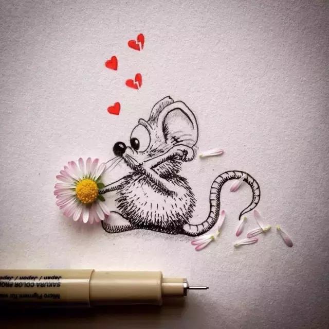 一只聪明的老鼠故事插画,可爱的插画老鼠