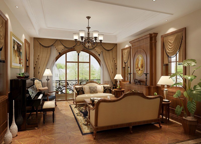 美式轻奢硬装100平,6万软装硬装90平