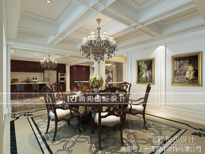 300平米美式风格一楼半豪华别墅,简约法式别墅案例