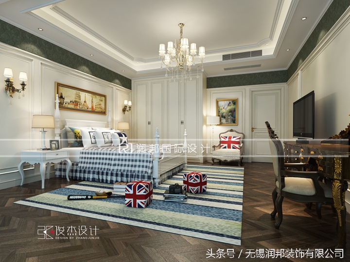 300平米美式风格一楼半豪华别墅,简约法式别墅案例