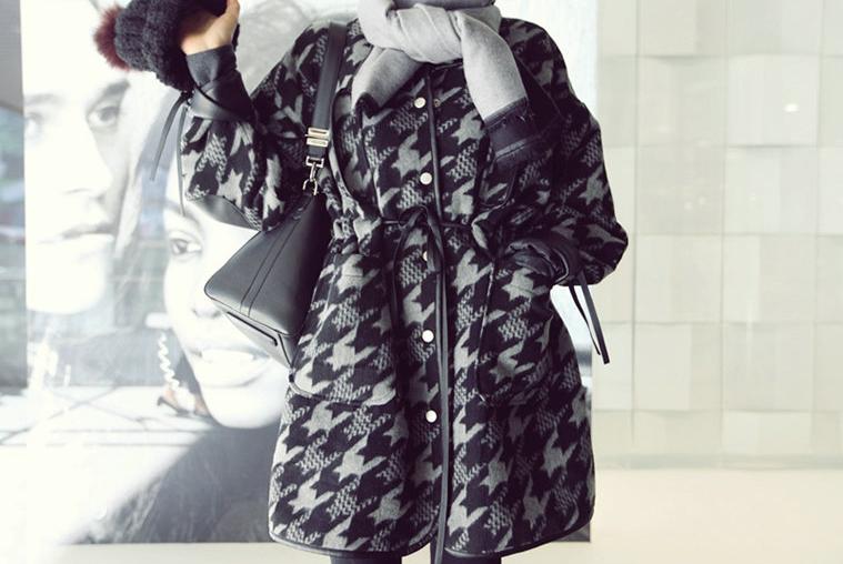 腊七腊八、冻掉下巴!寒意未减,喝碗腊八粥!千鸟格毛呢外套走起