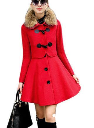 高品质复古英伦风毛呢外套女 (英伦雅痞风格毛呢中长外套)