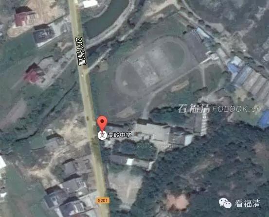 航拍福清市学校,可以看到学校内部的卫星地图
