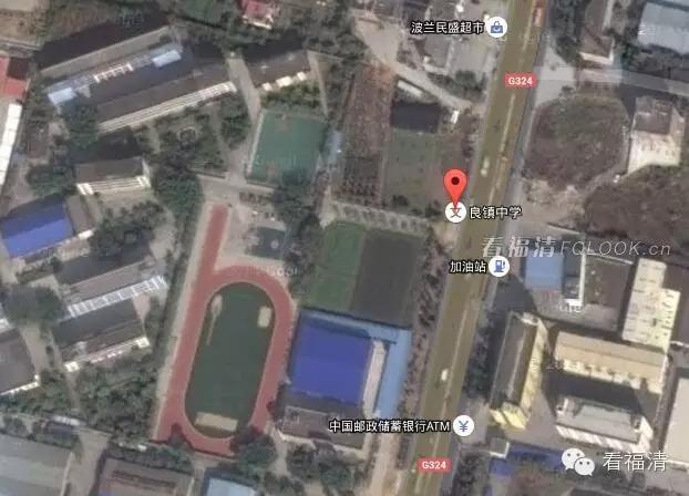 航拍福清市学校,可以看到学校内部的卫星地图