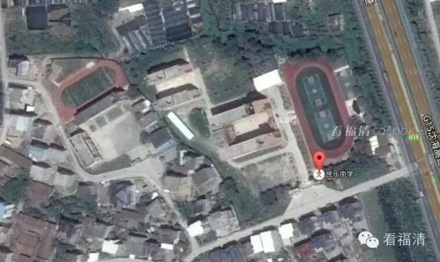 航拍福清市学校,可以看到学校内部的卫星地图
