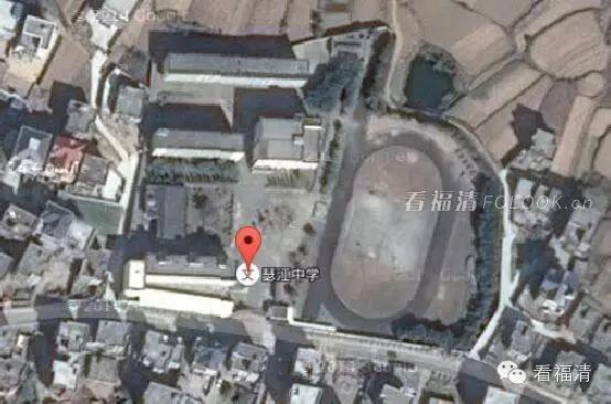 航拍福清市学校,可以看到学校内部的卫星地图