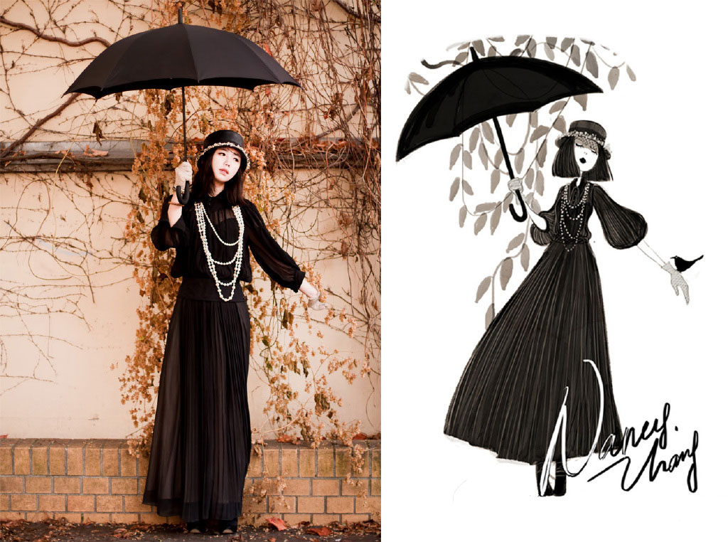 妹妹给自己画插画,把自己和女朋友的日常画成插画