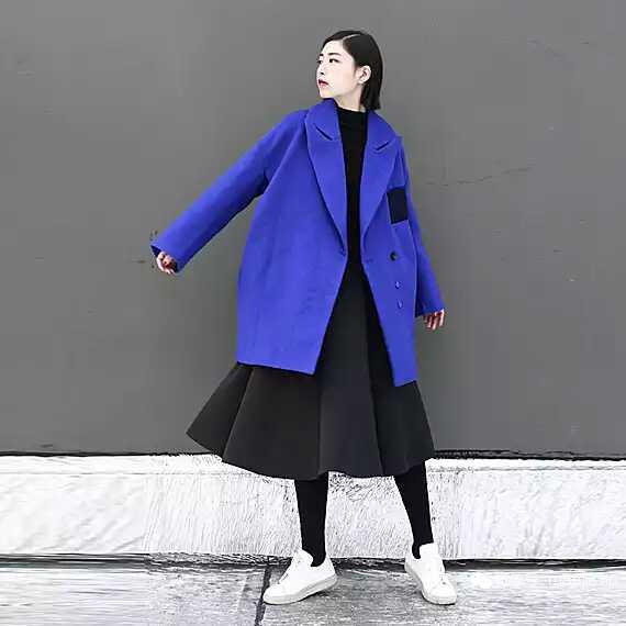 小个子粗毛呢娃娃翻领短外套 (小个子穿翻领毛呢大衣怎么搭配)