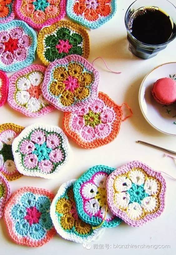 钩针拼花教程,拼花钩针图解