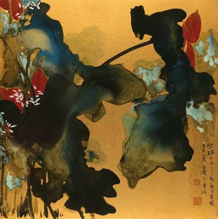 名家国画黄永玉先生的荷花,历代国画荷花作品图片及价格
