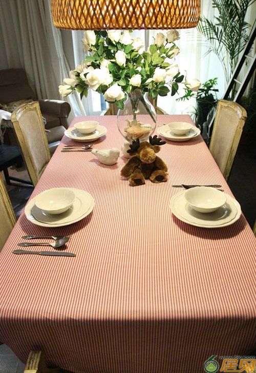 田园风桌布氛围感,田园风格桌布配蕾丝桌布效果