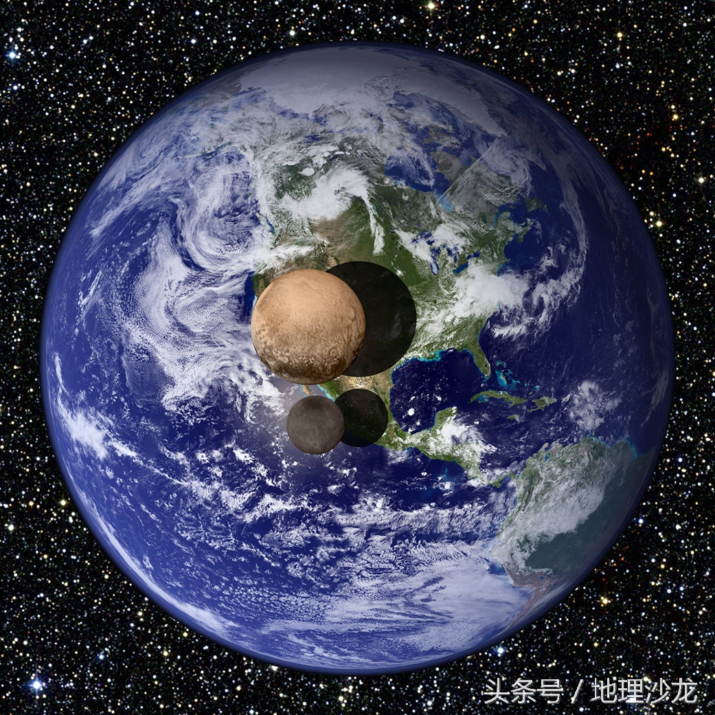 冥王星和地球大小对比图,冥王星和地球面积哪个大