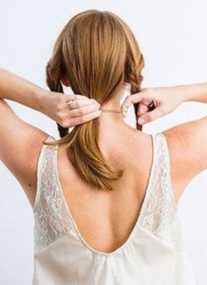 齐肩短直发盘发,气质款卷发盘发