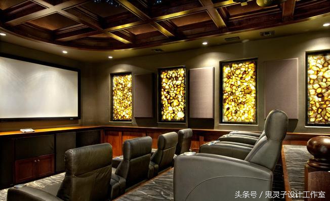 家里的娱乐室装修效果图,轻奢风格视听室装修效果图