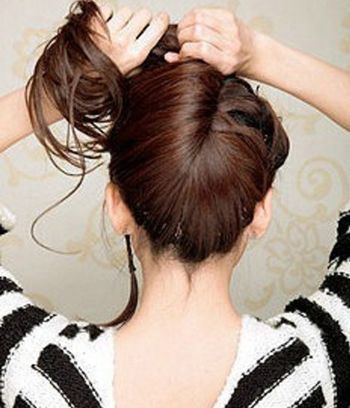 齐肩短直发盘发,气质款卷发盘发