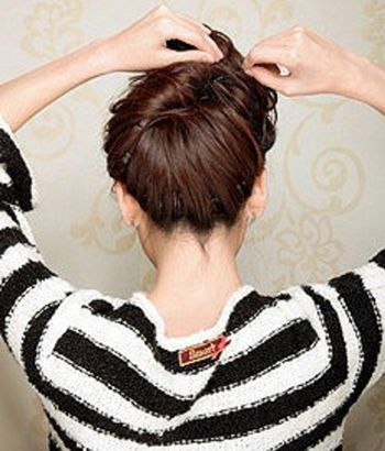 齐肩短直发盘发,气质款卷发盘发