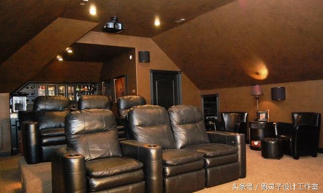 家里的娱乐室装修效果图,轻奢风格视听室装修效果图