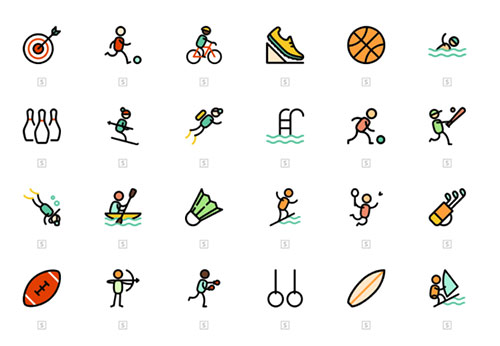 奥运会24个项目图标下载,夏季奥运会运动项目卡通图片