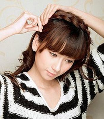 齐肩短直发盘发,气质款卷发盘发