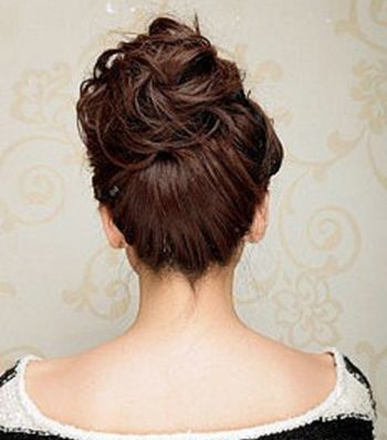 齐肩短直发盘发,气质款卷发盘发