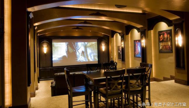 家里的娱乐室装修效果图,轻奢风格视听室装修效果图