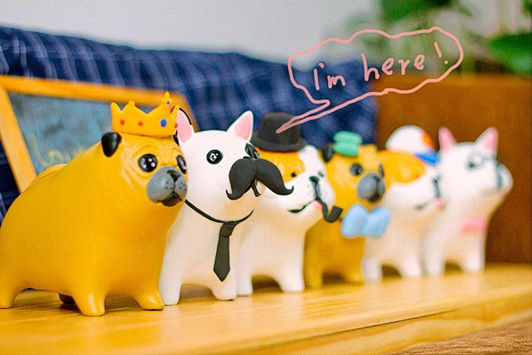 有趣招财狗存钱罐,装饰存钱罐用的装饰品可进可出