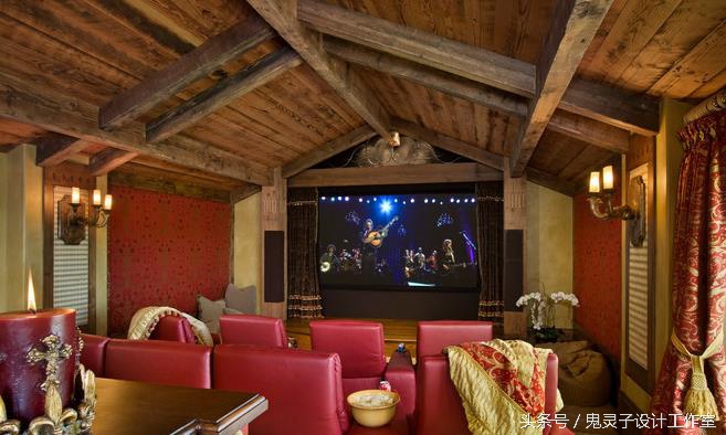 家里的娱乐室装修效果图,轻奢风格视听室装修效果图