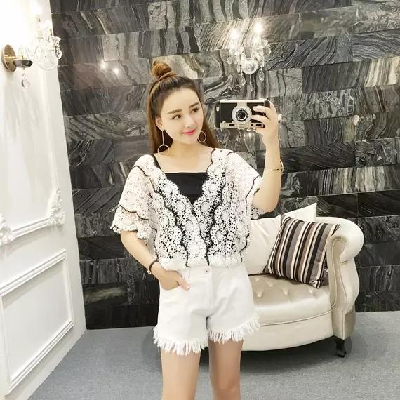 蕾丝小众高级感小衫夏,高品质蕾丝衫时尚百搭