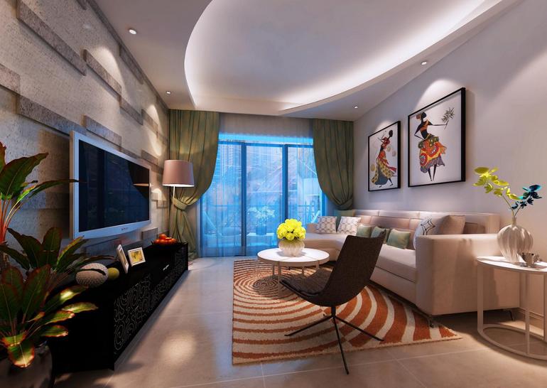 客厅中央空调吊顶造型设计效果图,最简单的吊顶设计图片