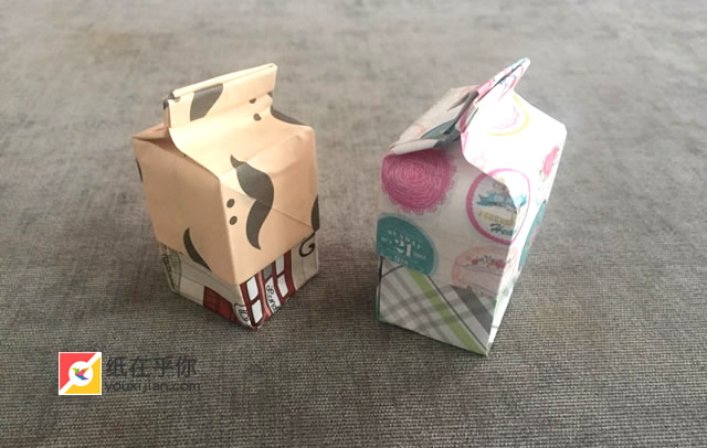 纸在乎你手工折纸：牛奶盒视频图解教程