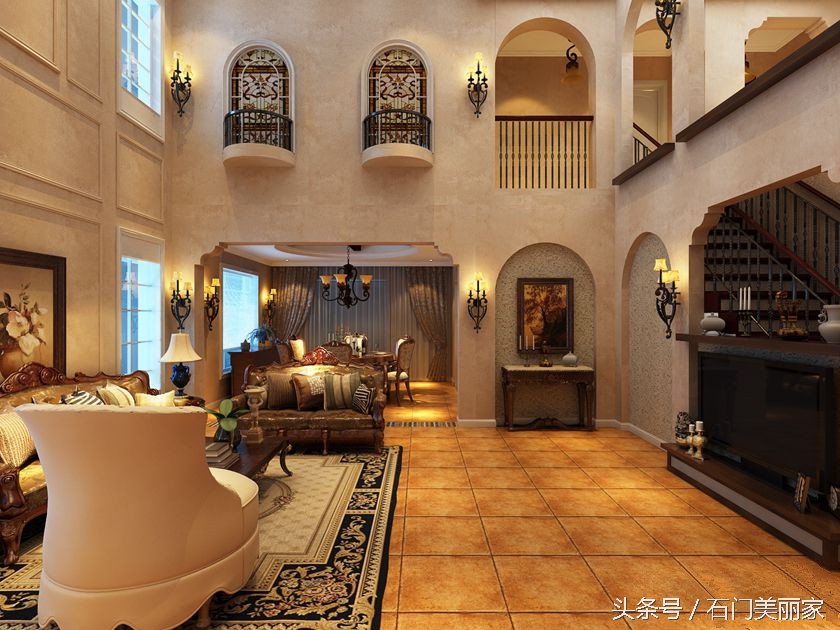 石家庄易水龙脉254平米别墅美式风格典雅韵律