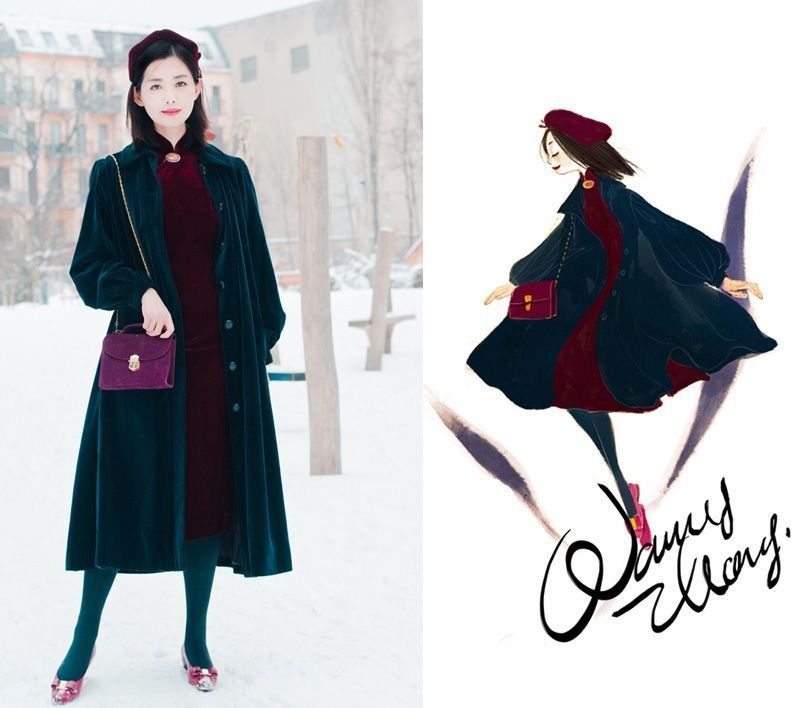 妹妹给自己画插画,把自己和女朋友的日常画成插画