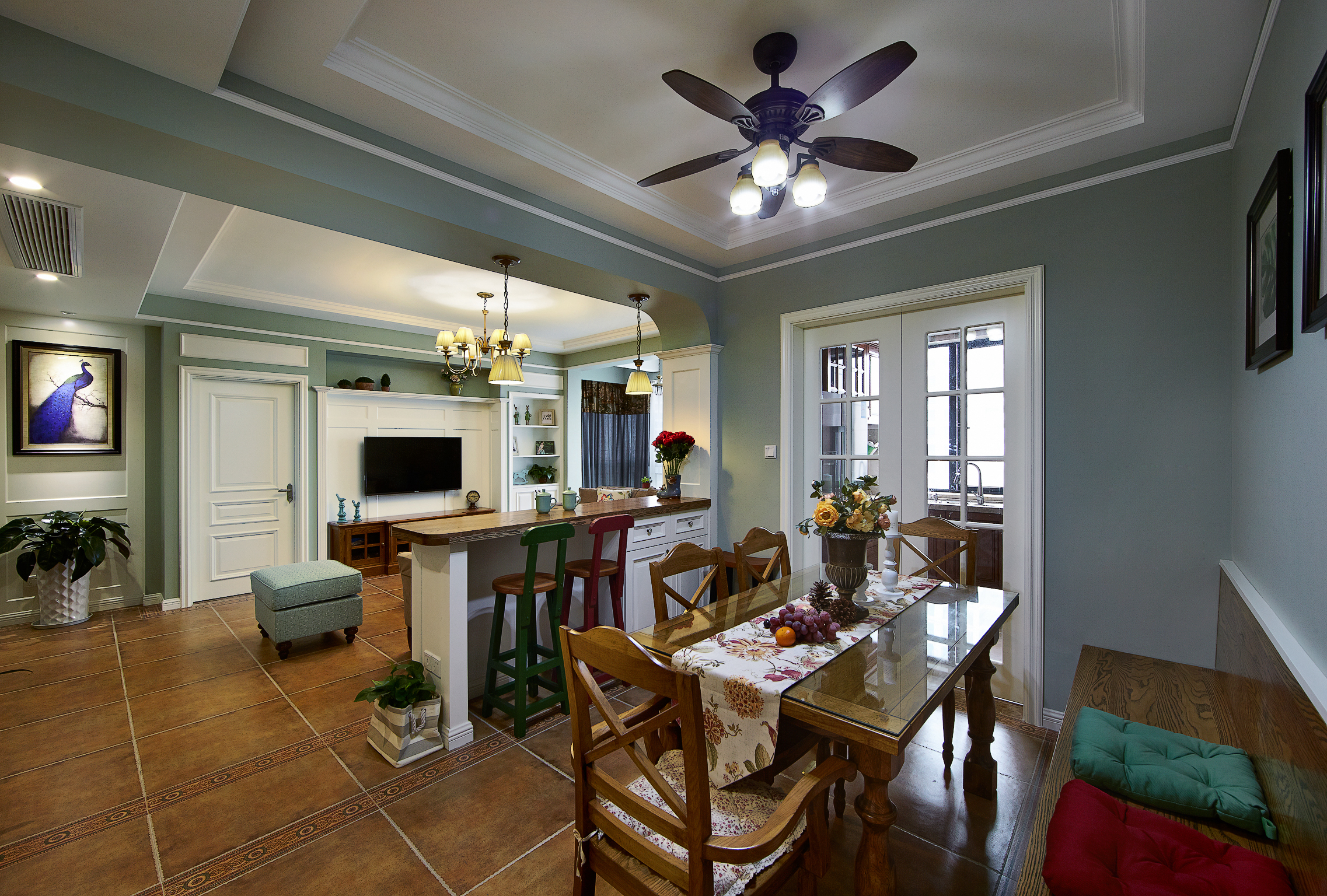 一步一风景,新乡馨华佳苑160平美式乡村风设计