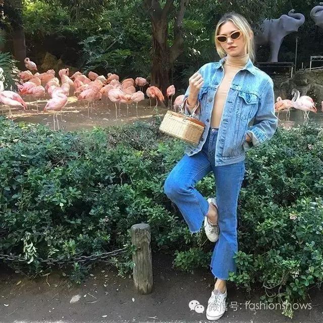 藏青色复古慵懒风套装裤子,秋冬流行趋势裤子