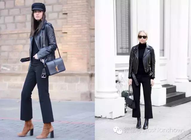 藏青色复古慵懒风套装裤子,秋冬流行趋势裤子