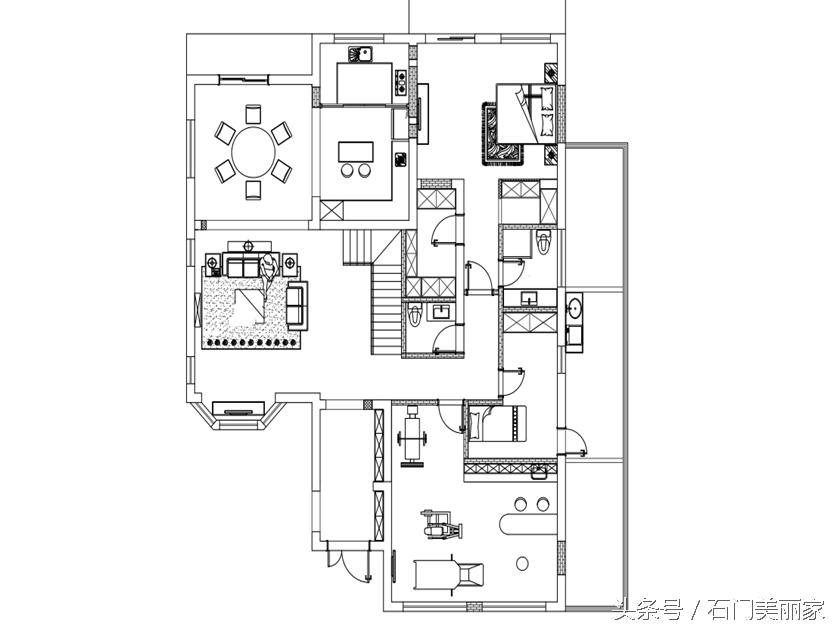 石家庄易水龙脉254平米别墅美式风格典雅韵律