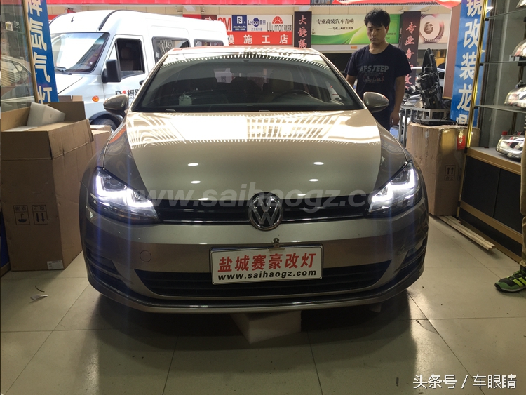 大众高尔夫7升级rline大灯,大众高尔夫7升级大屏