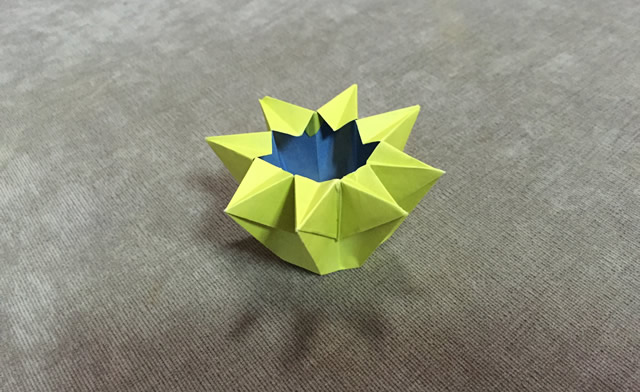 纸在乎你收纳盒系列折纸：八角盒视频图解教程