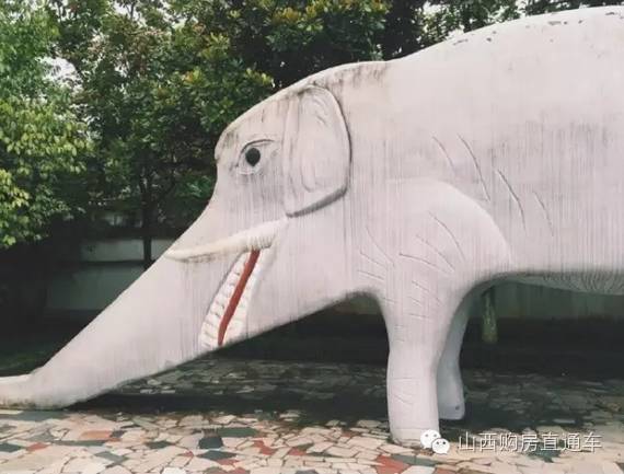 迎泽公园以前儿童乐园的大象滑梯,迎泽公园滑梯大象