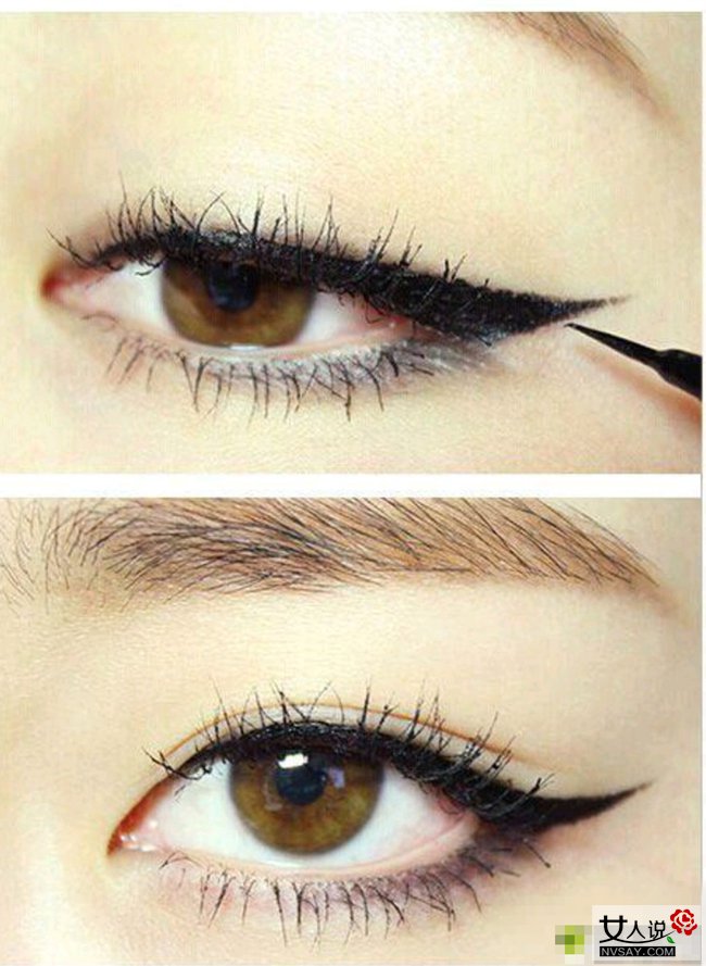 画眼线教程新手胶笔单眼皮,单眼皮画眼线眼影教程视频