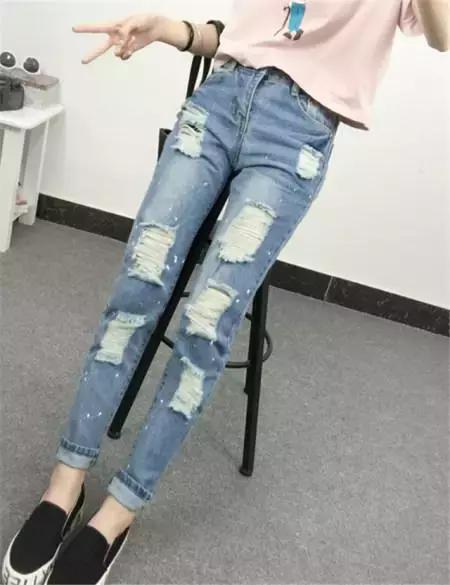 高圆圆秋冬穿搭牛仔裤,高圆圆蓝色牛仔直筒裤穿搭