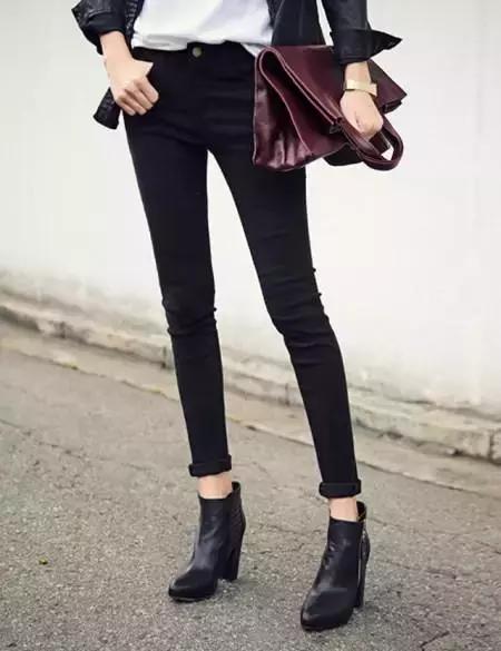 高圆圆秋冬穿搭牛仔裤,高圆圆蓝色牛仔直筒裤穿搭