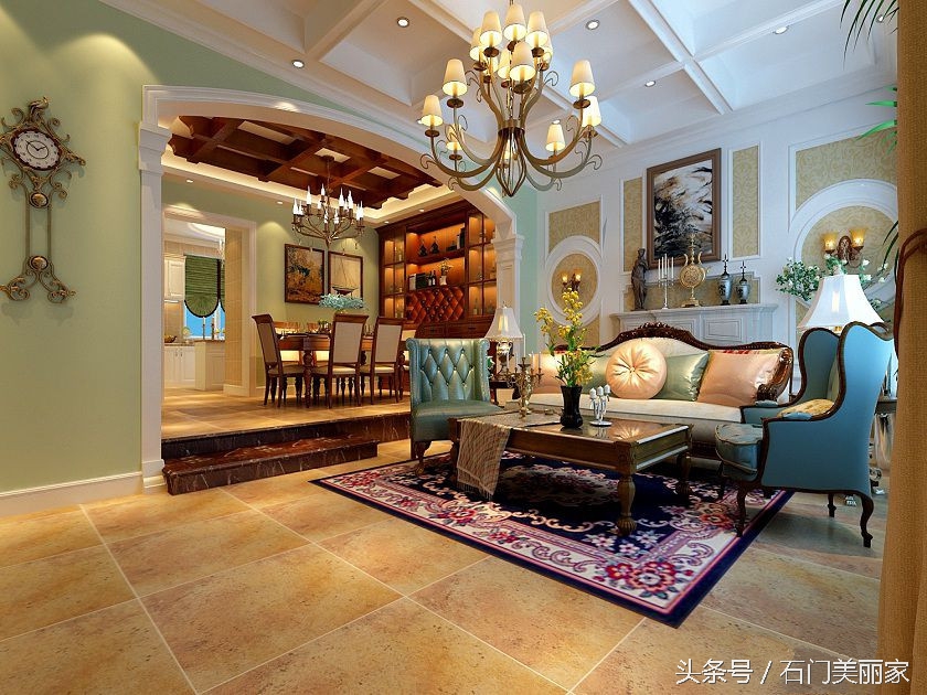 红石原著别墅装修,石家庄原河名墅360平方别墅