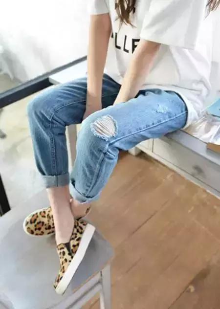 高圆圆秋冬穿搭牛仔裤,高圆圆蓝色牛仔直筒裤穿搭