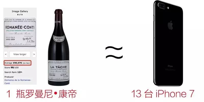 一台“IPhone7”，可以喝到多少瓶葡萄酒界的“酒王”？