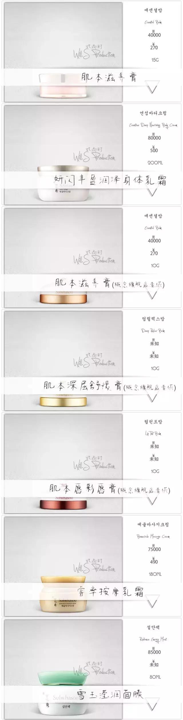 雪花秀最新价格表,雪花秀人参系列在韩国多少钱