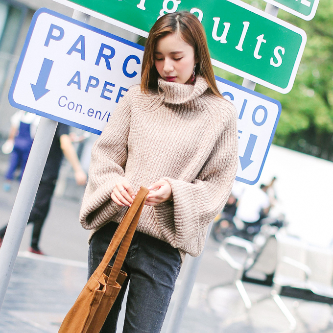 复古韩系宽松慵懒风毛衣,韩系毛衣轻奢小众高级感