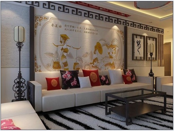 专业彩雕背景墙,彩雕背景墙效果图大全