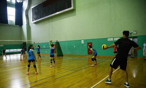 2020年上海市排球联盟比赛,业余排球比赛现场